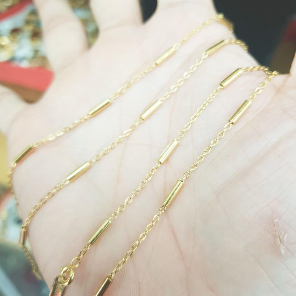 Dây Chuyền Ống Trúc Nhỏ Hàng Chuẩn Titanium Cao Cấp- Dùng lâu dài tắm rửa thoải mái không đen