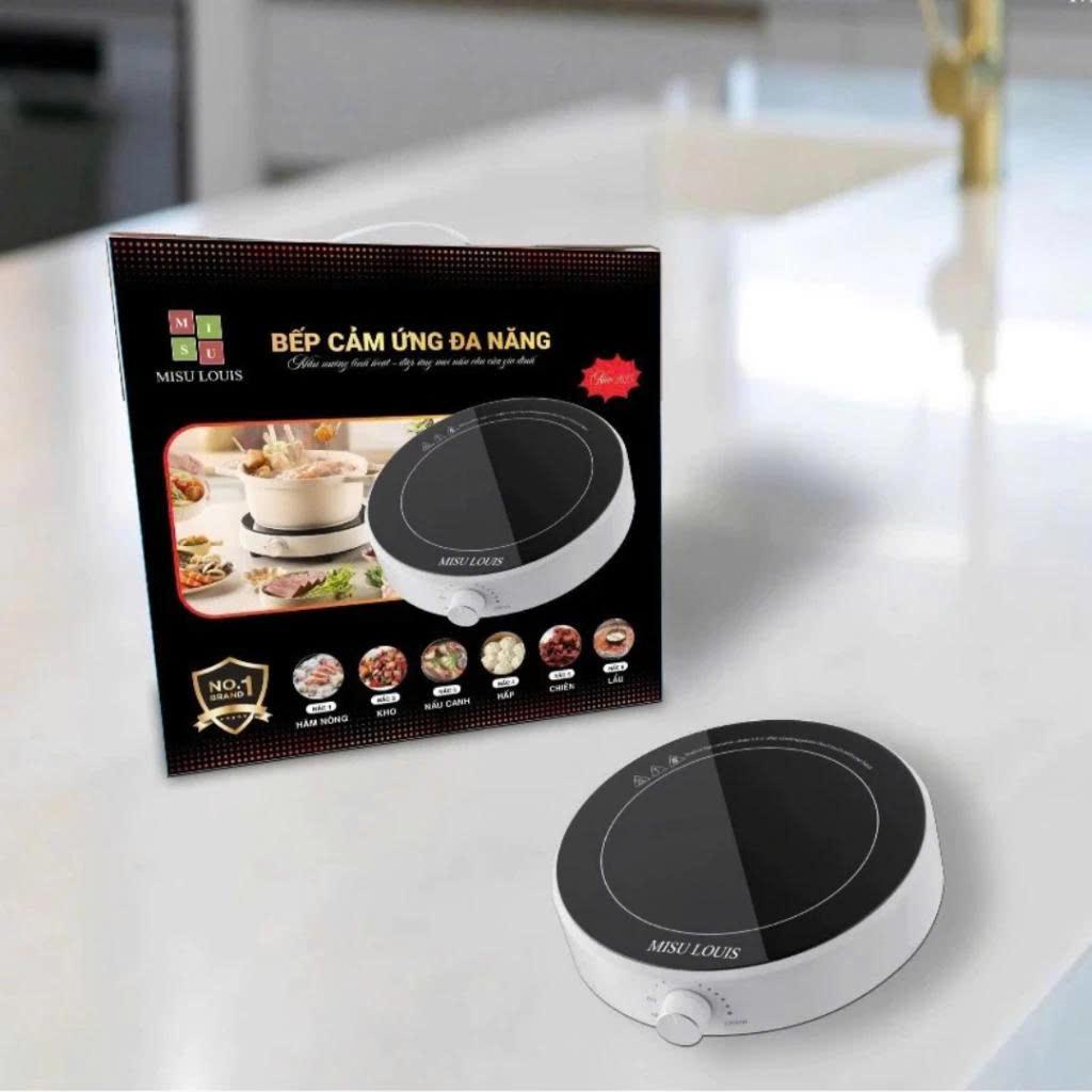 Bếp từ tròn cảm ứng đa năng MiSu, Bếp điện từ núm xoay điều chỉnh, công suất 2200W