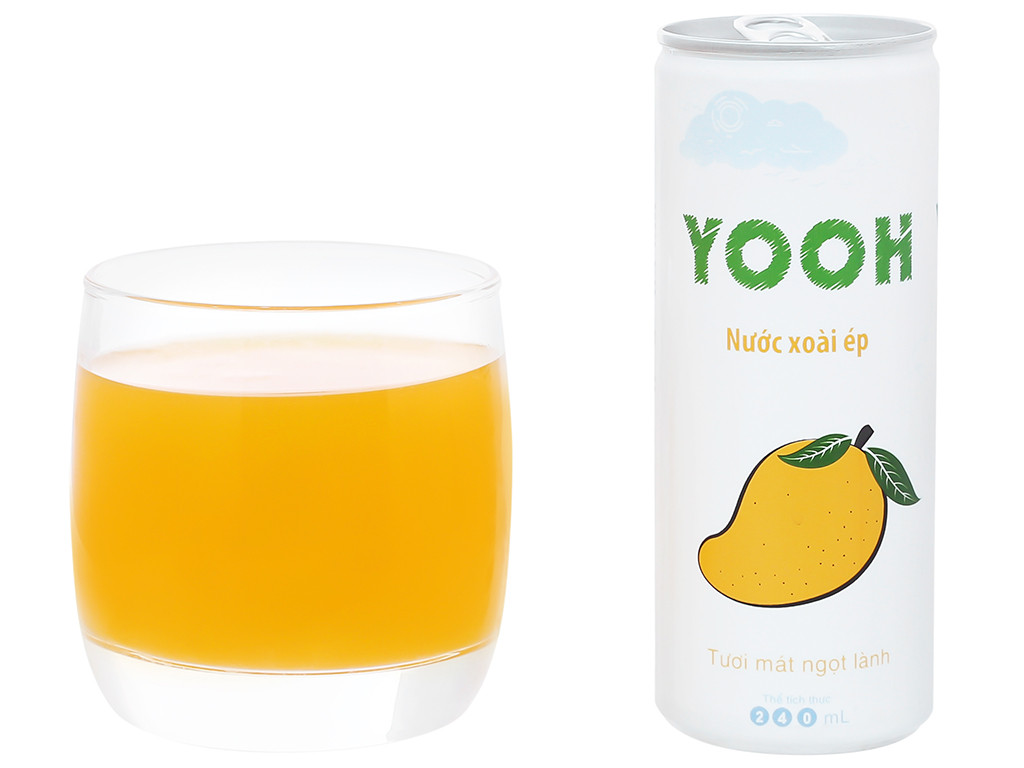 Nước ép Xoài từ trái cây tươi YOOH - Lốc 6 lon Giải khát bổ sung các vitamin cần thiết cho cơ thể