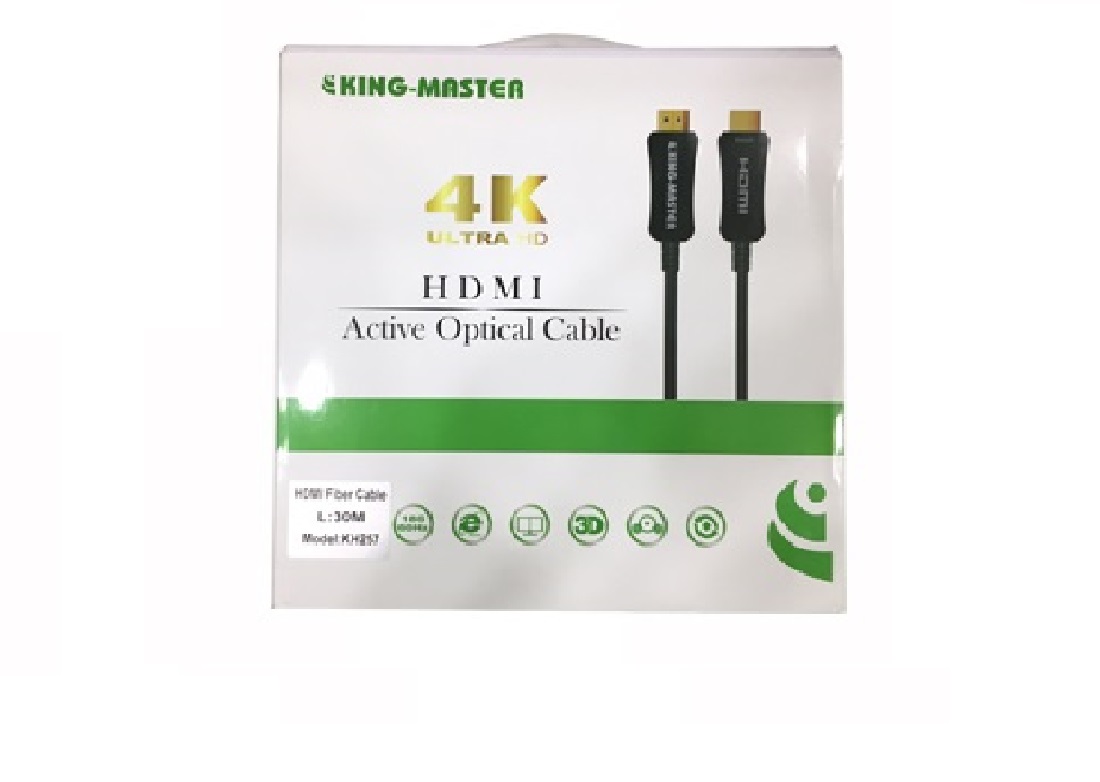 CÁP HDMI Kingmaster 2.0 ( 30m) Active Optical KH 257,CÁP HDMI CÁP QUANG CHUẨN 2.0-HÀNG CHÍNH HÃNG