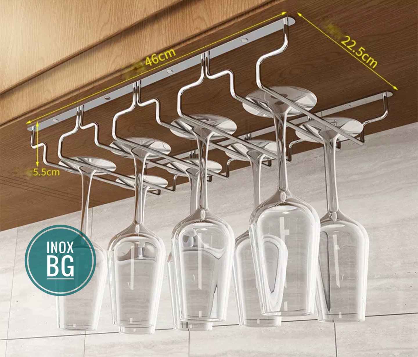 Treo ly 2/34/5/6/7/8 hàng sâu 22,5cm Inox 304 chịu nước