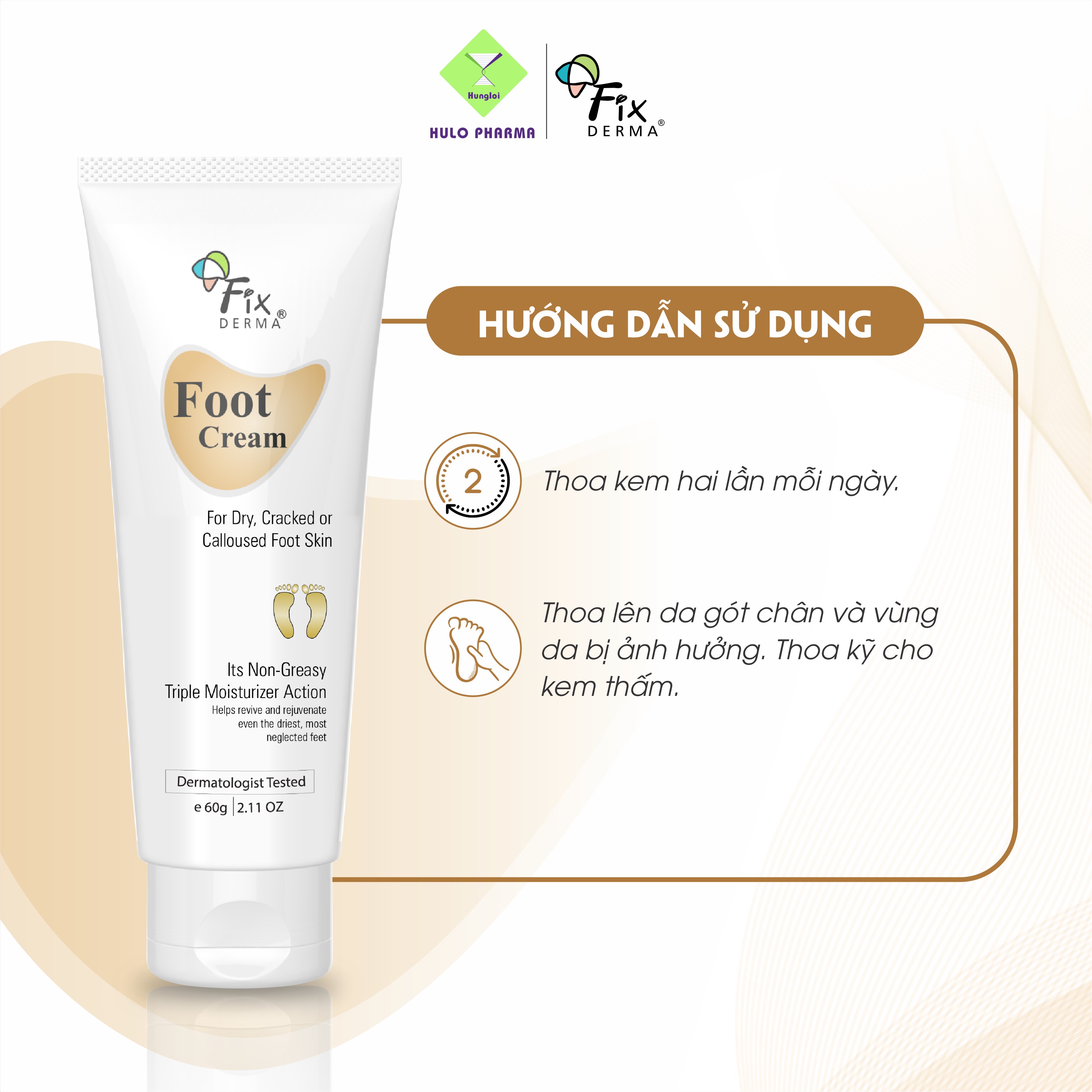Kem Dưỡng Mềm Mịn, Chống Nứt Nẻ Gót Chân Fixderma Foot Cream - 60gr