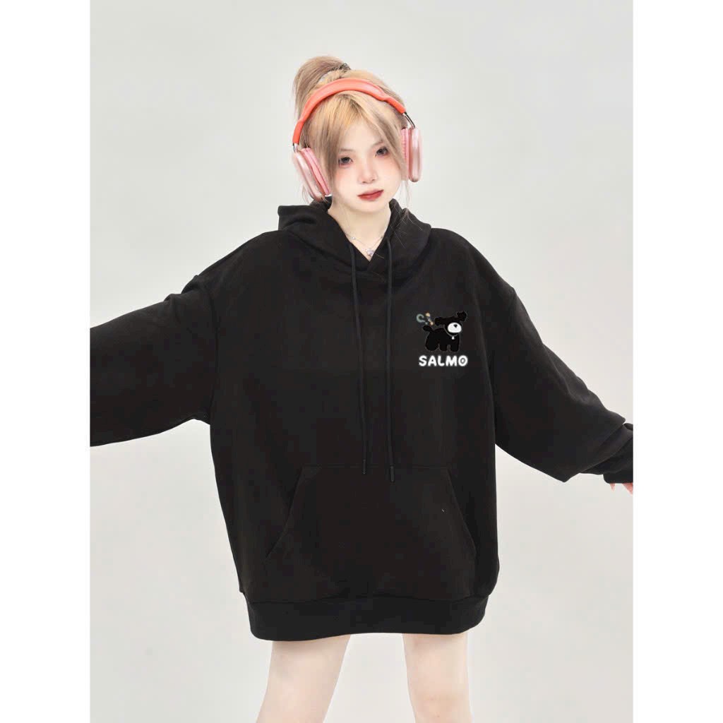 Áo Hoodie Vải Nỉ Ngoại In Hình Cún Salmo Siêu Xinh Mẫu Mới Unisex nam nữ chất liệu cao cấp form rộng phong cách cá tính Hàn Quốc