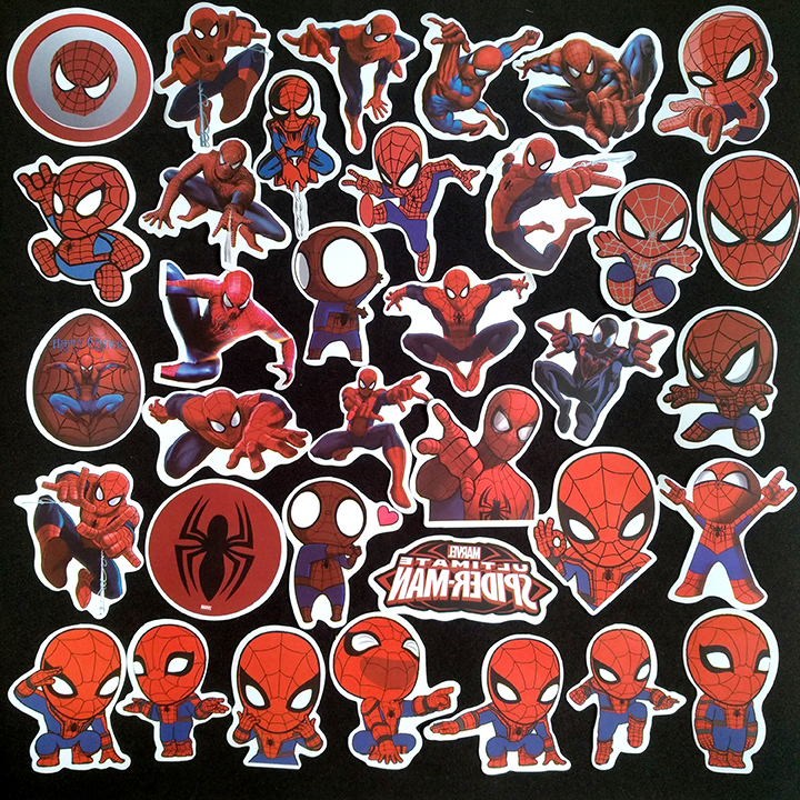 Bộ Sticker dán cao cấp chủ đề SPIDER MAN - NGƯỜI NHỆN - Dùng dán Xe, dán mũ bảo hiểm, dán Laptop...