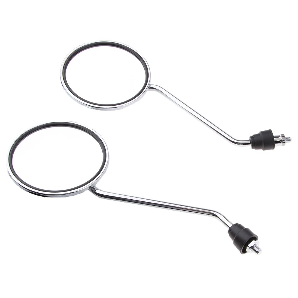 Chrome Motorcycle Scooter Rearview Rear View Side Mirrors 8mm Thread