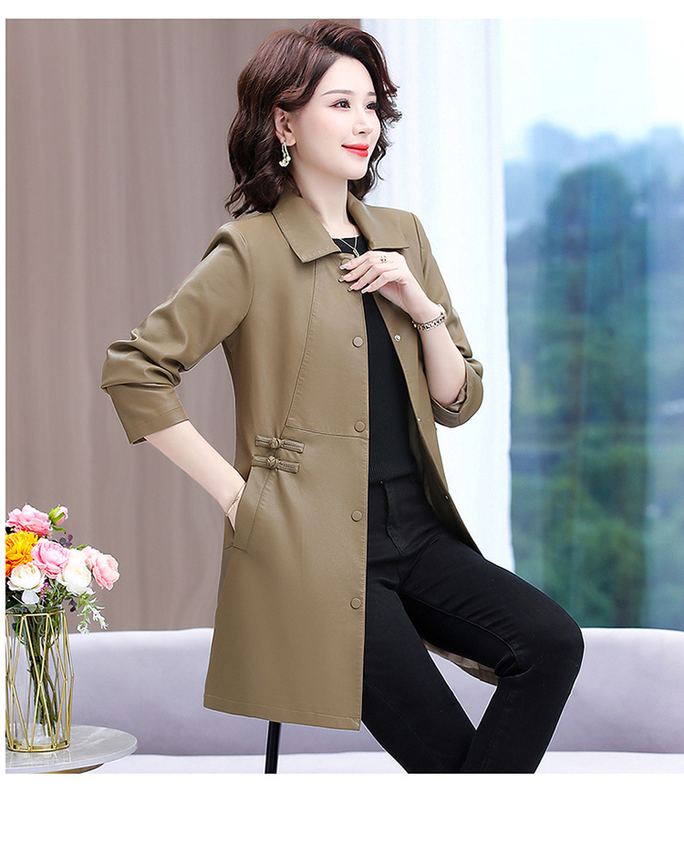 Áo Khoác Da Dài Vừa Cho Mẹ KD12- Hàng Quảng Châu Cao Cấp
