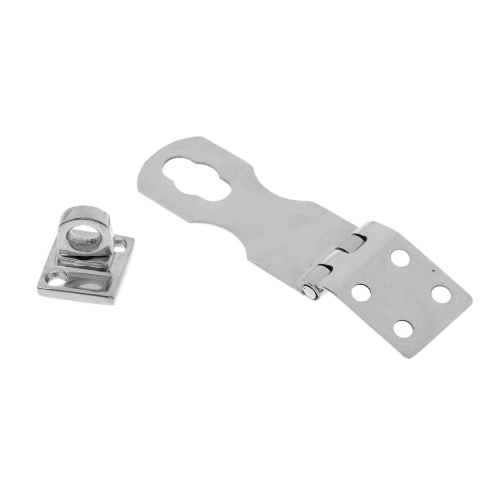 2x Heavy Duty Marine Stainless Steel Safety Swivel Lock Hasp Latch 6.5cm