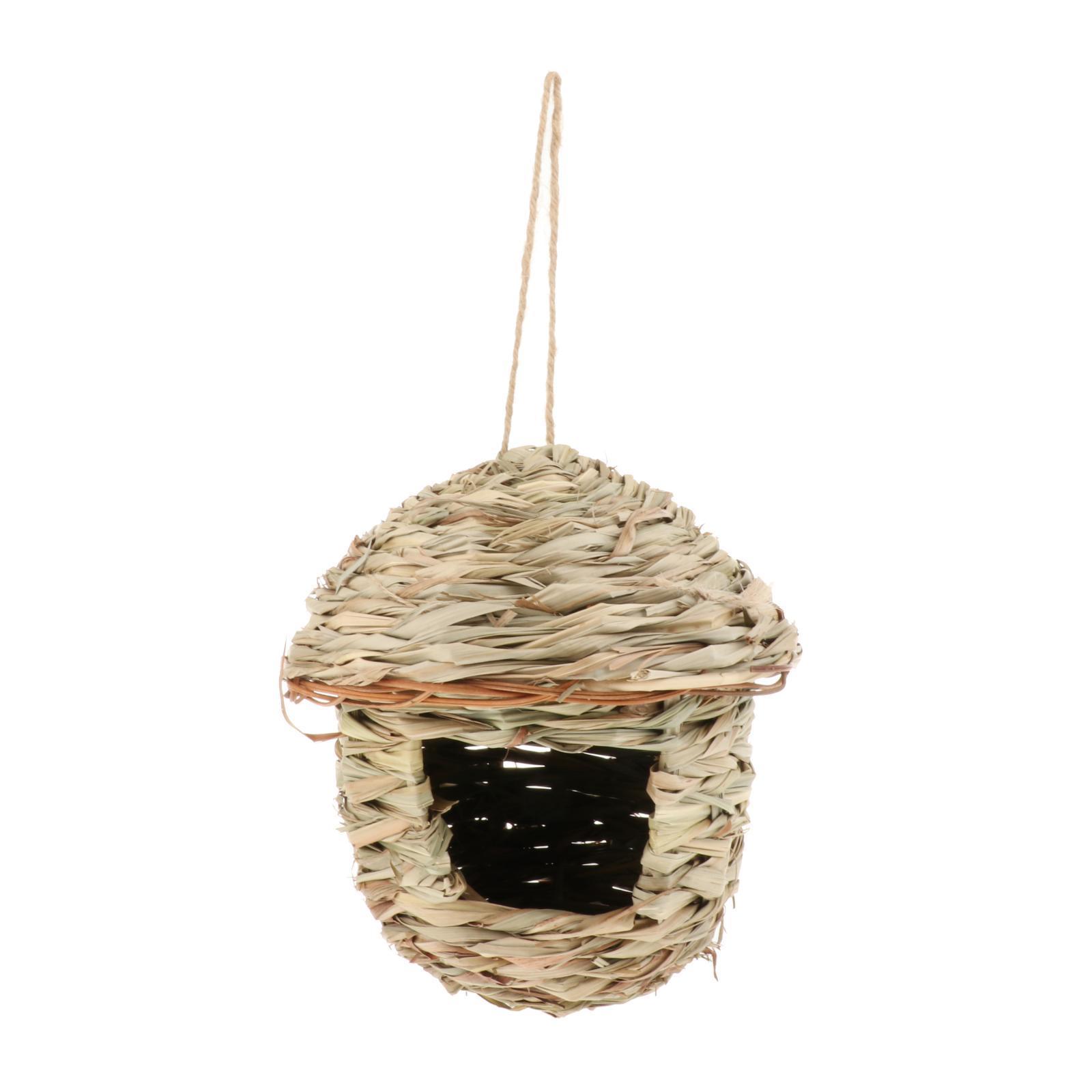 Natural Hanging Nest Pet Bird House Hatch Parrot Rest Hut Garden Ornament