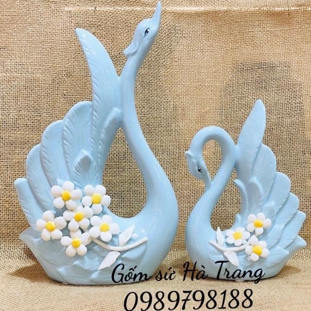 Set decor thiên nga đôi chất liệu gốm sứ mẫu 02