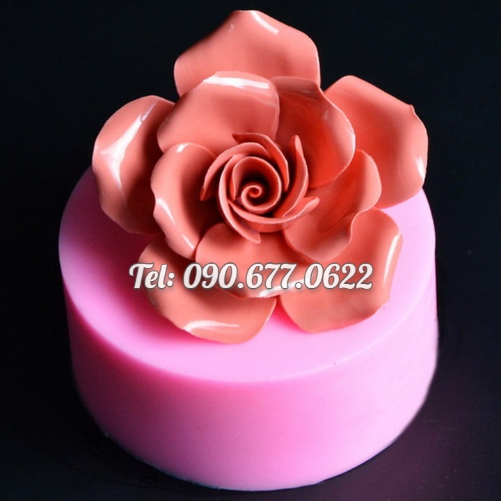 Khuôn rau câu silicone hoa hồng đại đóa – Mã số 1568