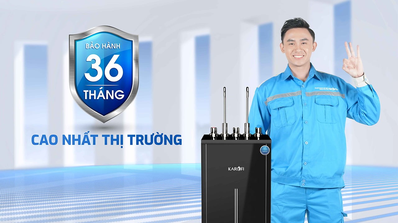 Máy lọc nước nóng lạnh 2 vòi 3 chế độ 10 lõi công nghệ Block Karofi KAD-L56 - Lắp đặt toàn quốc - Hàng chính hãng