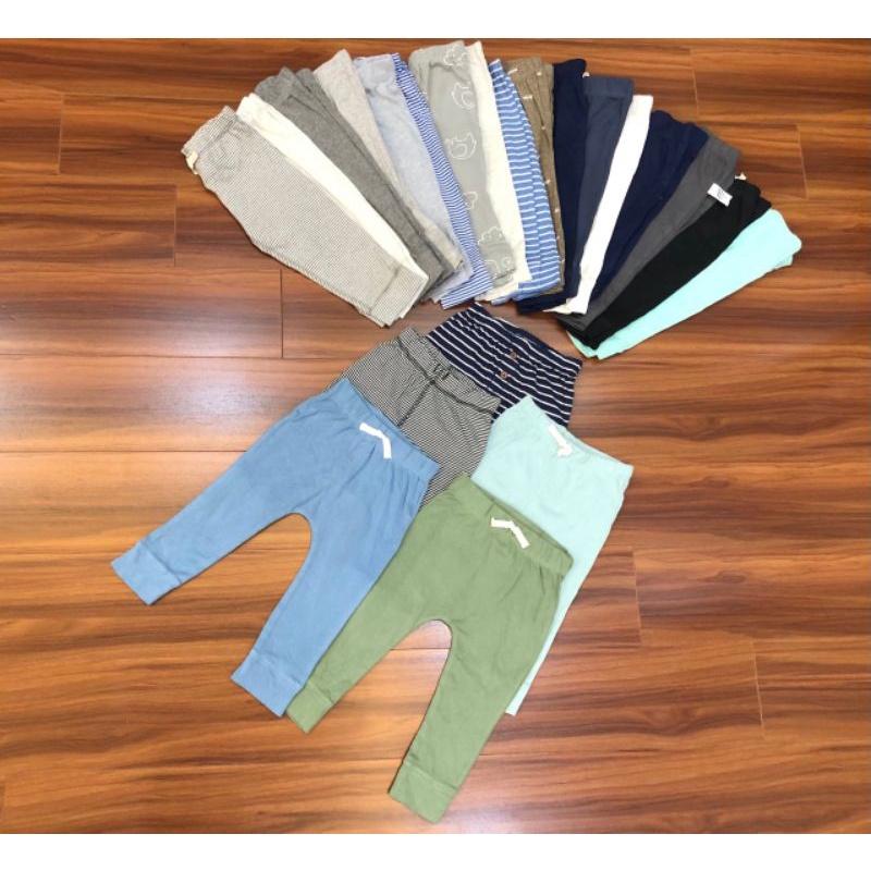 Set 5 quần dài cotton bé trai sơ sinh xuất dư