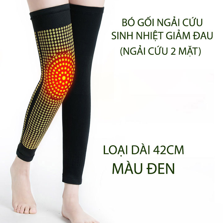 Đôi bó gối ngải cứu 2 mặt loại dài 42cm, làm nóng giúp giảm đau khớp