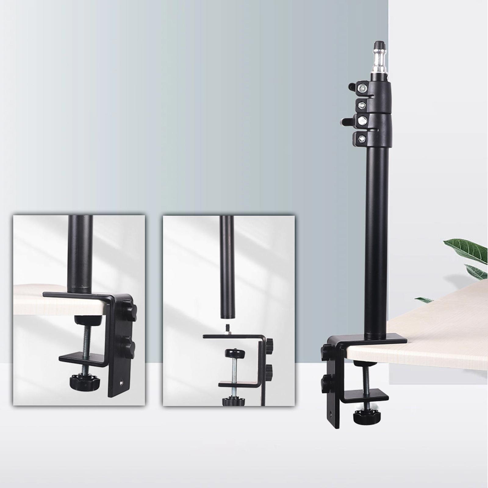 Desktop Light Stand Detachable Base W/ 1/4 Screw DSLR Camera Desk Mount L Clamp for Live Streaming Camera Video Light