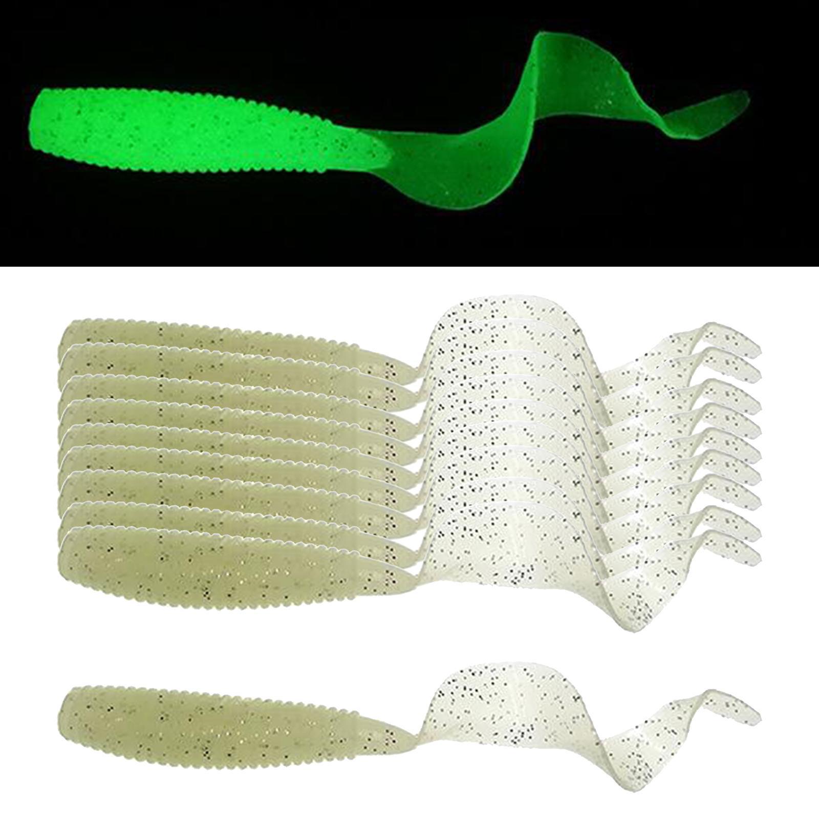 10pcs Luminous  Grub Soft Worm   Head Tool
