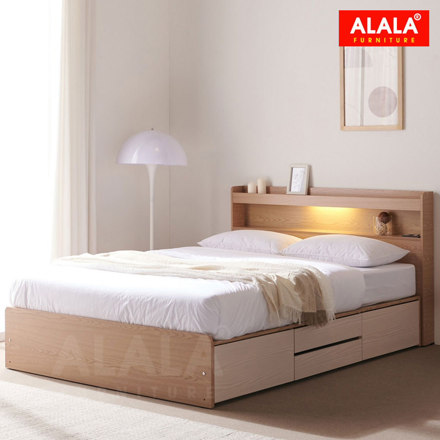 Giường ngủ ALALA1207 + 3 hộc kéo / Miễn phí vận chuyển và lắp đặt/ Đổi trả 30 ngày/ Sản phẩm được bảo hành 5 năm từ thương hiệu ALALA/ Chịu lực 700kg