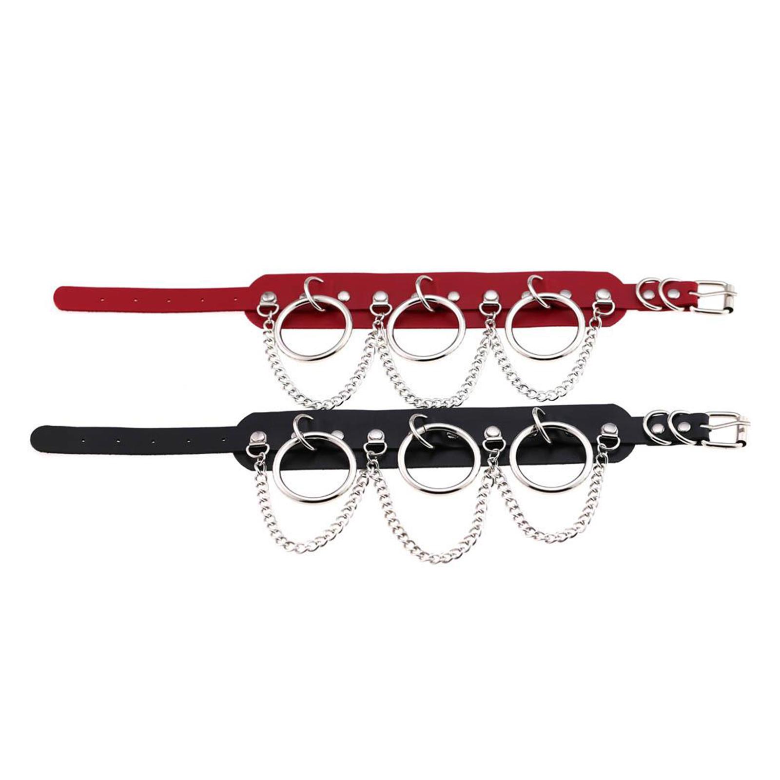 PU Leather Choker Necklace Chain Collar  Rock Necklace Decor