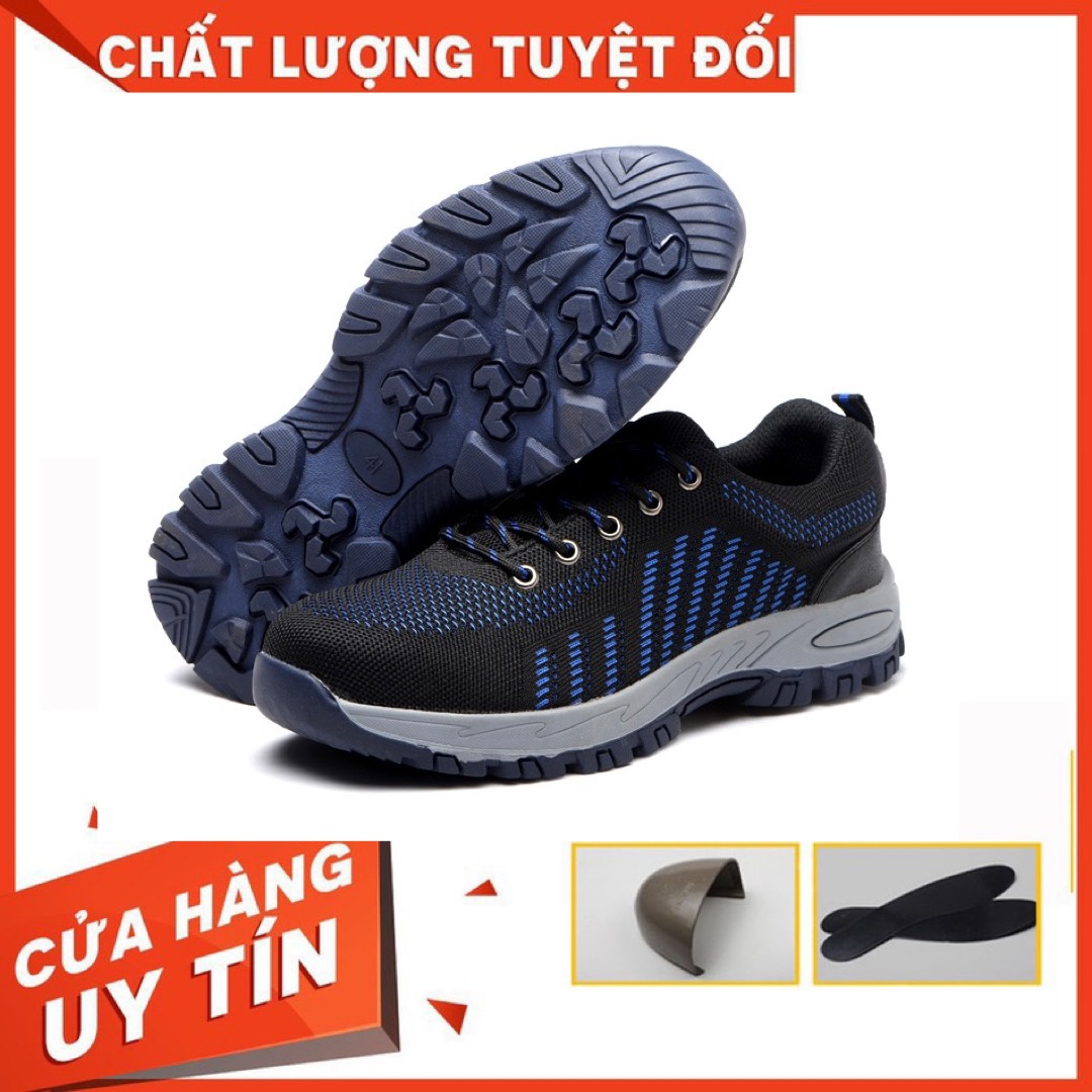 Giày Bảo Hộ Lao Động 2TH Kiểu Dáng Thể Thao Mũi Thép, Đế Lót Thép BD0064- Chống Đinh/Trơn Trượt -Giày Công Trình