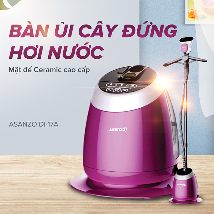 Bàn ủi hơi nước đứng Asanzo ASZ DI-17A - Hàng Chính Hãng