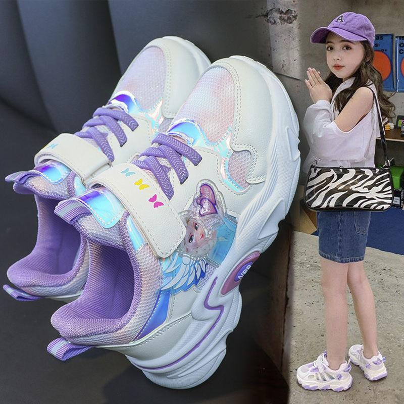 Giày Sneaker cho bé gái Giày hình Elsa Frozen đế mềm thời trang Hàn Quốc