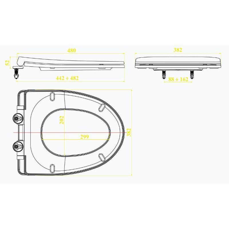 NẮP BỒN CẦU ĐÓNG ÊM HA37 - KÈM PK INOX