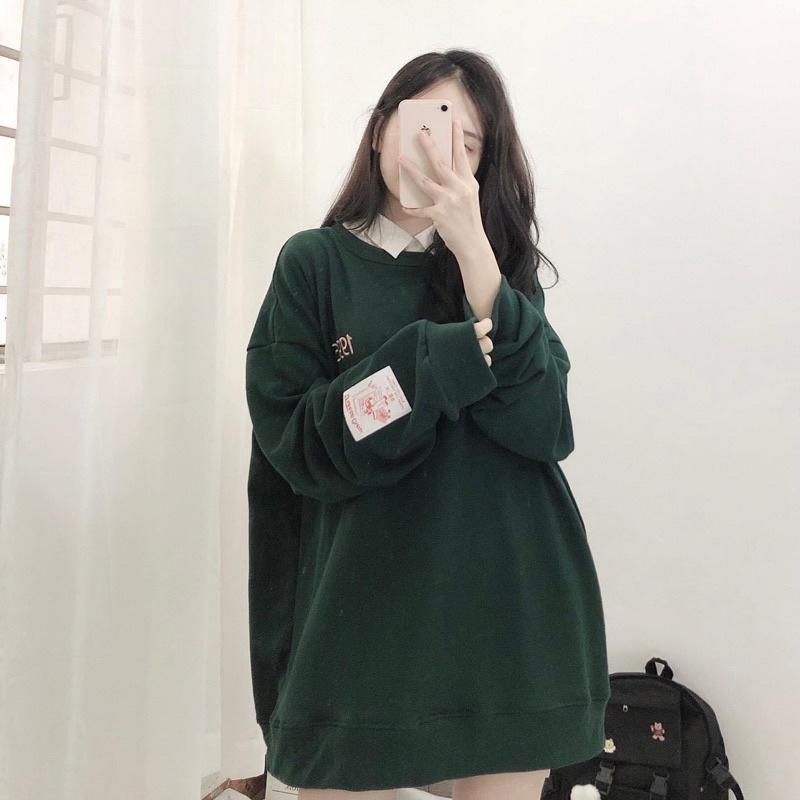 áo Sweater 1996 màu xanh rêu Unisex ảnh thật SSSTore ( nam nữ mặc đều được)