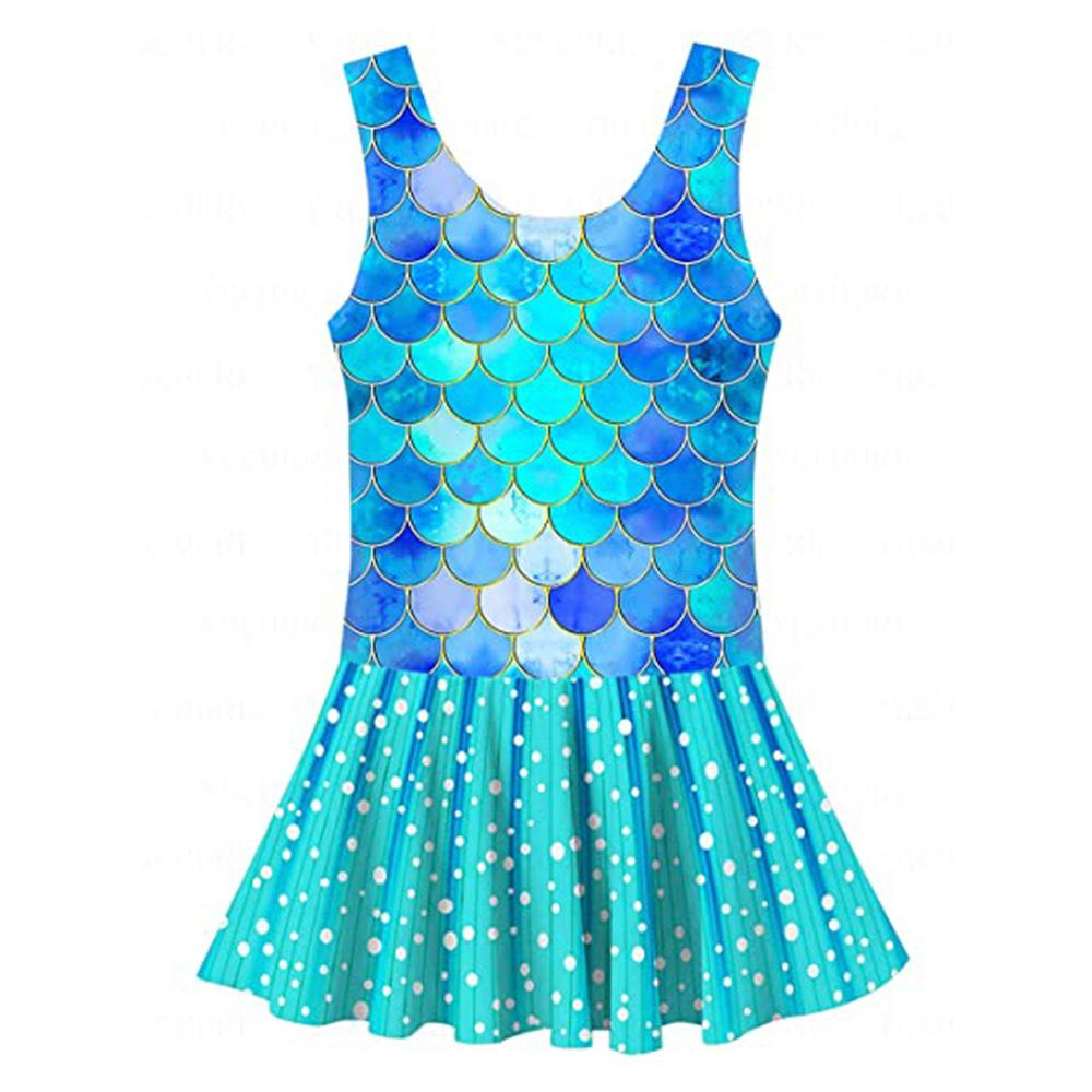 Trẻ Em Swimmable Nàng Tiên Cá Cô Gái Cá Quy Mô In Lưới Đầm Váy Nữ Bơi Nàng Tiên Cá Đi Biển Đồ Quần Áo