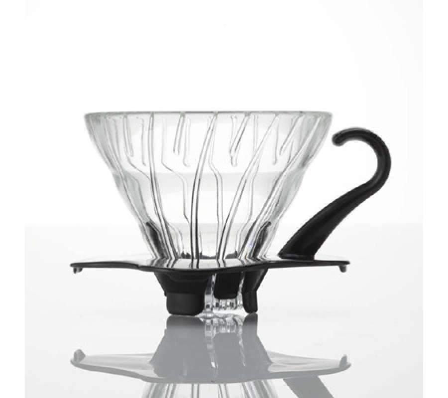 PHỄU LỌC CÀ PHÊ THUỶ TINH HARIO V60 DRIPPER VDG – 02B GLASS SIZE 2-4 LY- ĐEN - Nhập khẩu chính hãng