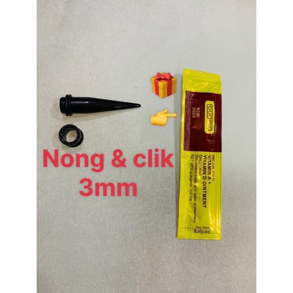 Bộ khuyên tai và clik 3mm
