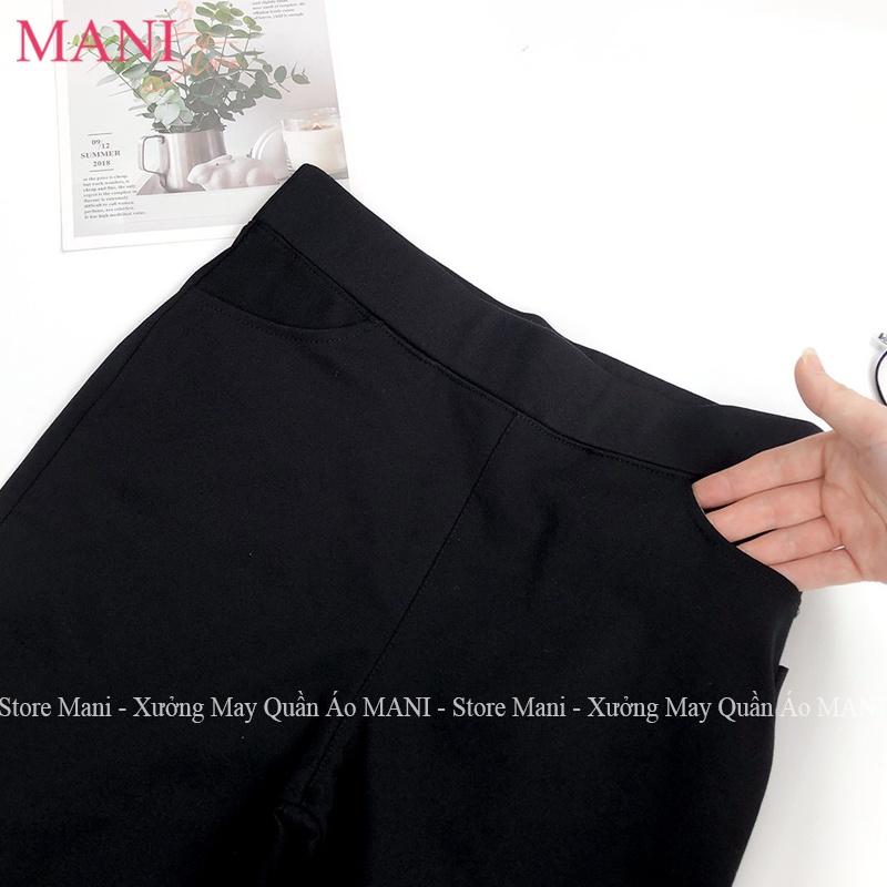 Quần legging nữ cạp cao có túi nâng mông cạp chun quần legging đen dài co giãn gen bụng vải dày cotton tập gym thể thao