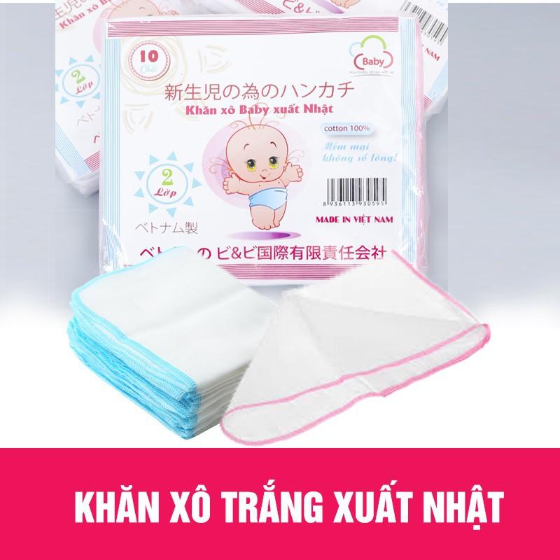 Khăn xô baby xuất nhật loại 2 lớp (10 chiếc)