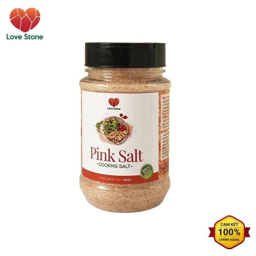 Muối ăn (Pink Salt) Himalaya Love Stone  - Loại 500g – Theo Tiêu Chuẩn Muối Ăn Bộ Y Tế