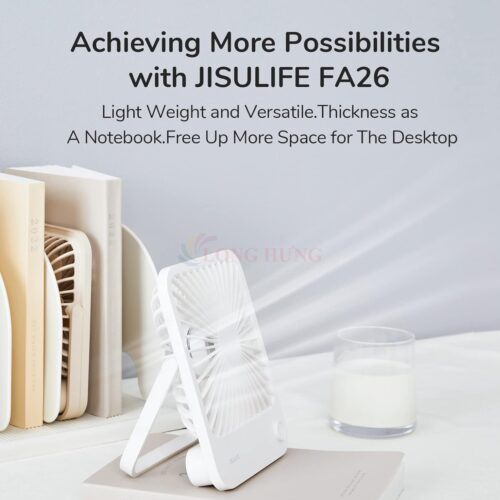 Quạt mini tích điện để bàn Jisulife Table Fan Life1 4500mAh - Hàng chính hãng