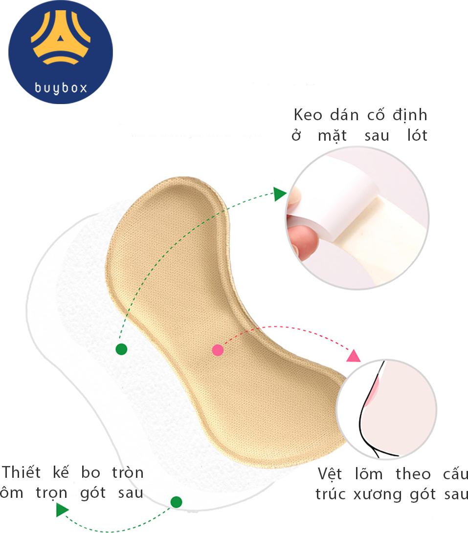 Bộ 2 cặp lót giày 4D bảo vệ gót chân và chống tuột gót giày (loại bầu) - buybox - BBPK54