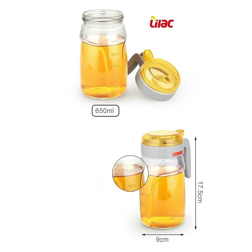 Bình thủy tinh đựng gia vị lỏng dầu ăn, mắm dấm ớt 550ml ( giao màu nắp ngẫu nhiên )
