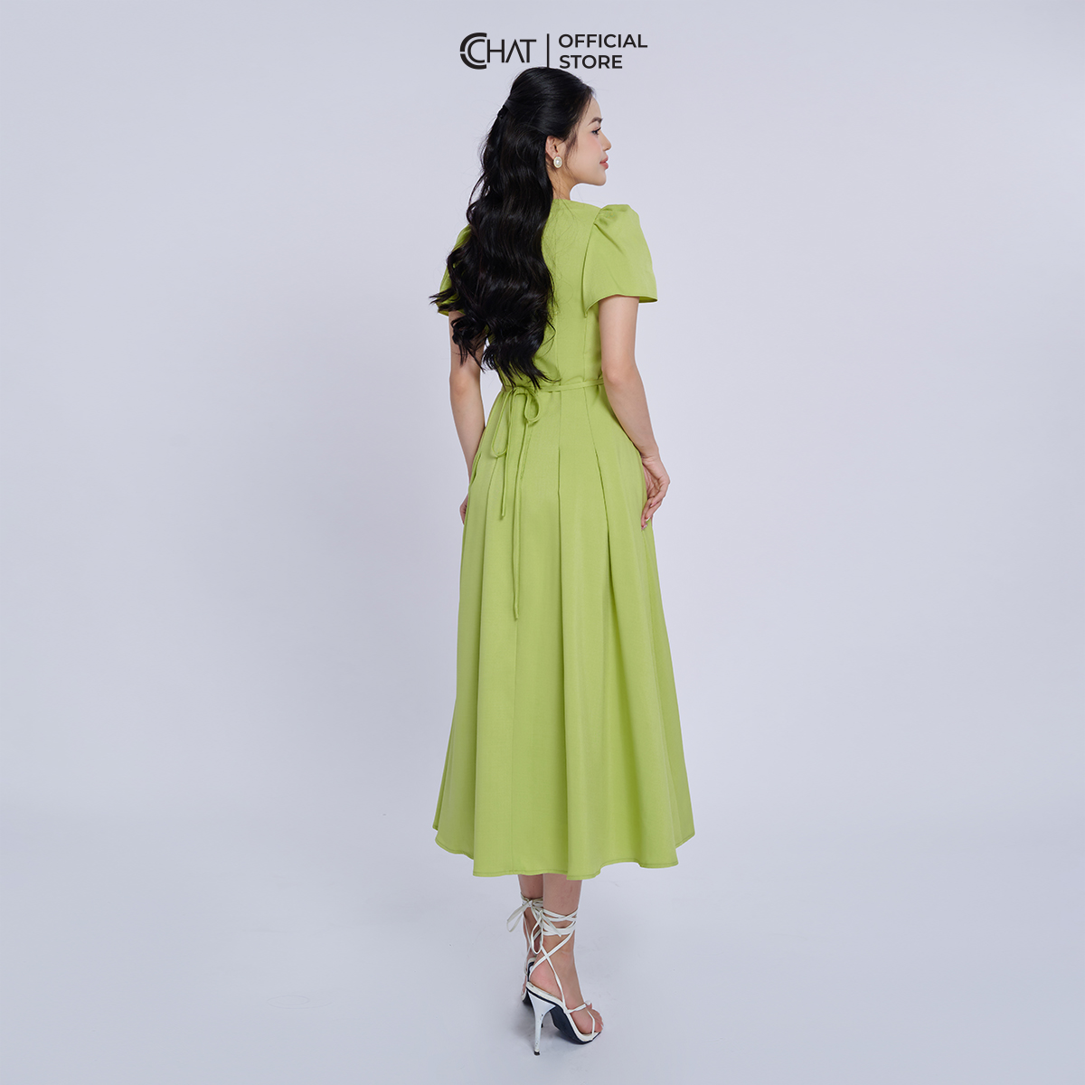 Đầm Nữ  Kiểu Bổ Chiết Bung Xòe Chất Thô Phong Cách Thanh Lịch 13VNT2014XT