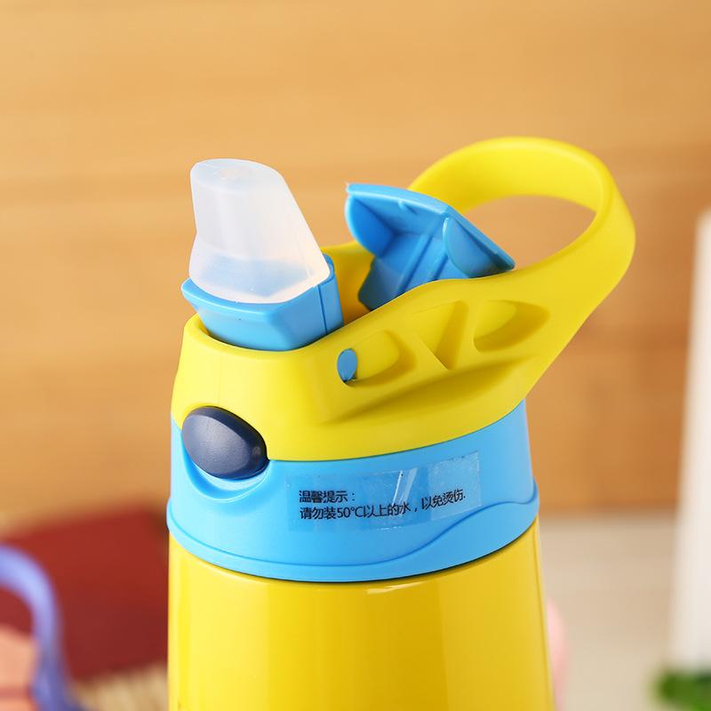 400Ml Trẻ Em Giữ Nhiệt Cốc Tập Uống Có Ống Hút Hình Hoạt Hình Chống Rò Rỉ Chân Không Trẻ Em Giữ Nhiệt Đồng Hồ Trẻ Em Nước cốc Trẻ Em