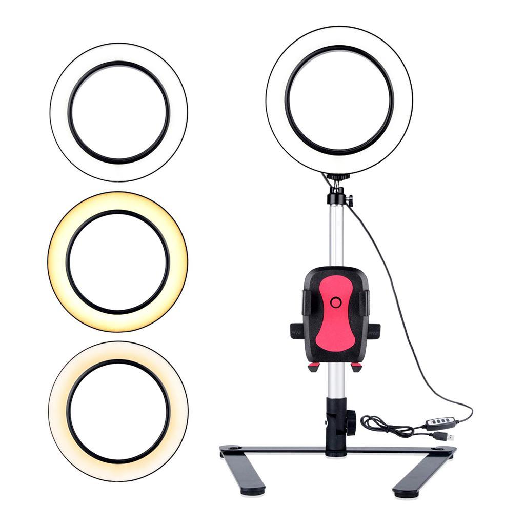 Portable Ring Light LED Camera Tripod Stand Phone Holder for YouTube Video
