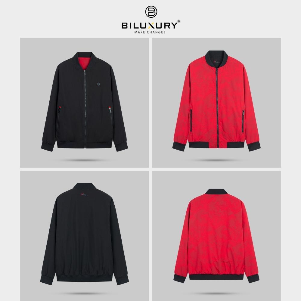Áo khoác gió nam Biluxury thiết kế mặc hai mặt đỏ đen vảy sơn hiện đại và thời trang 6AG2T005DOD