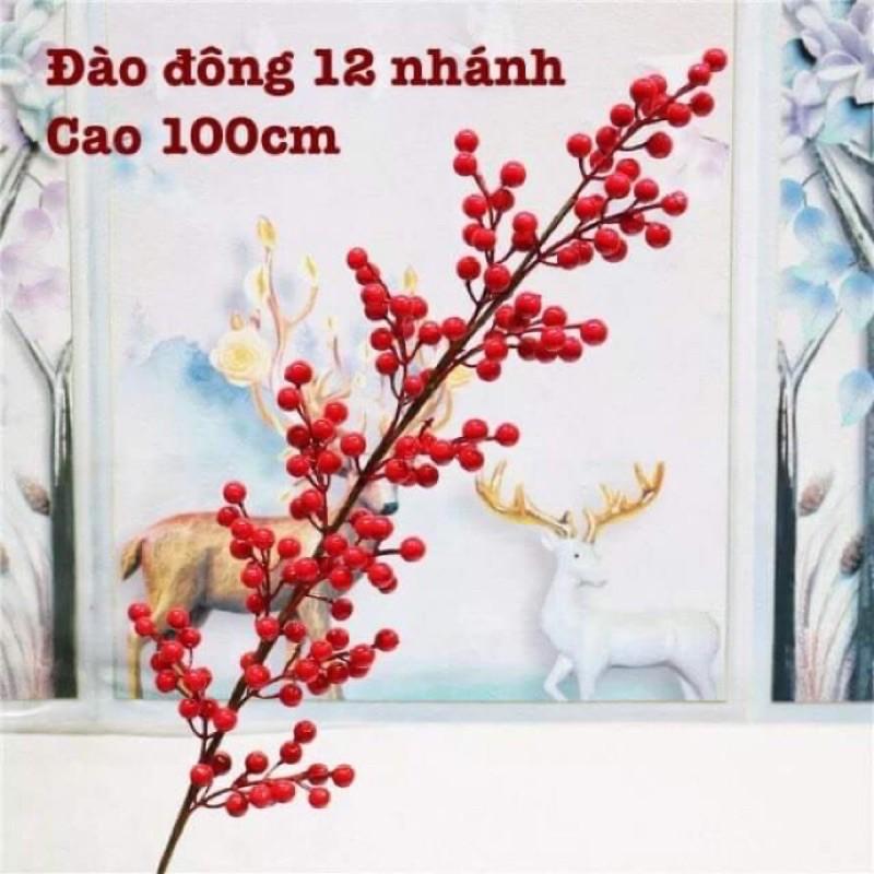 Hoa giả - Đào đông cành dài 12 nhánh cao 1m LOẠI ĐẸP