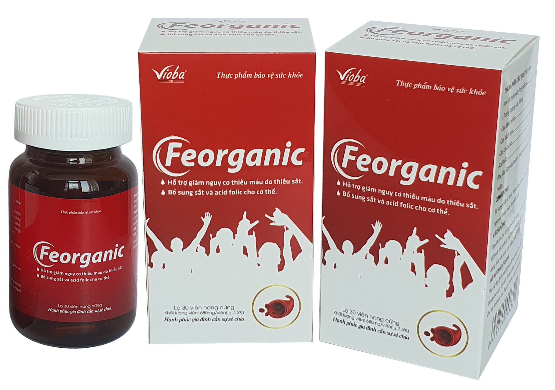 Sắt hữu cơ Feorganic - Hỗ trợ giảm nguy cơ thiếu máu do thiếu sắt. Bổ sung sắt và Acid folic cho cơ thể. Dùng cho phụ nữ có thai, cho con bú, sau phẫu thuật... Sắt hữu cơ của Vioba, hộp x 30 viên.