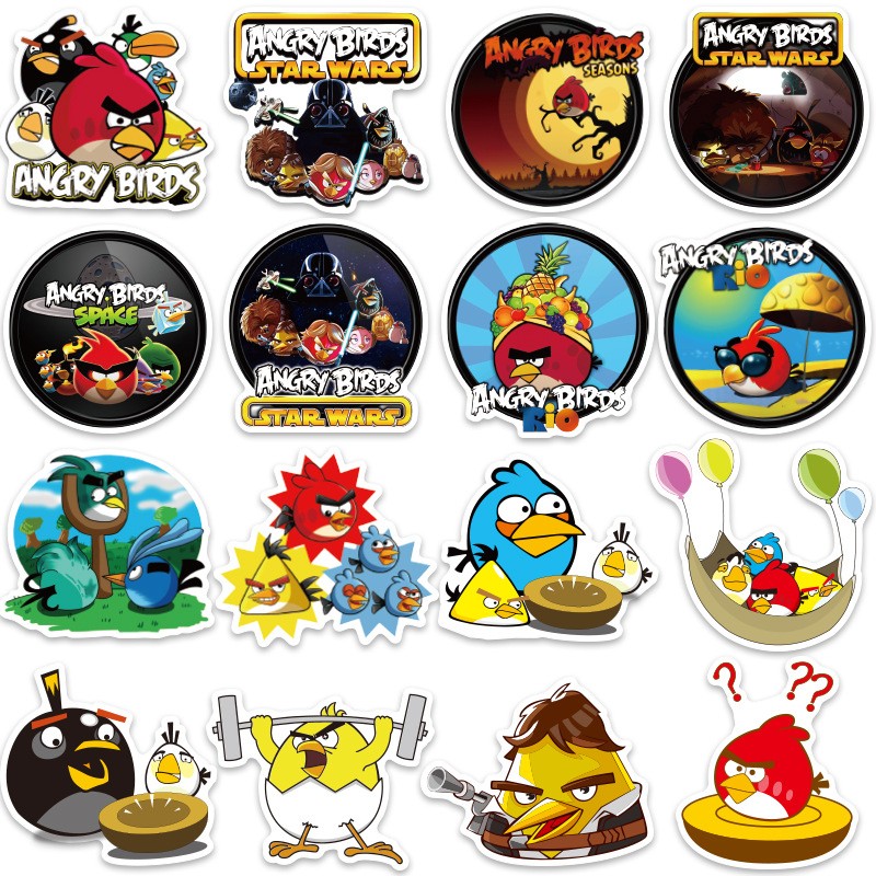 Sticker 100 miếng hình dán Angry Bird - hàng nhập khẩu