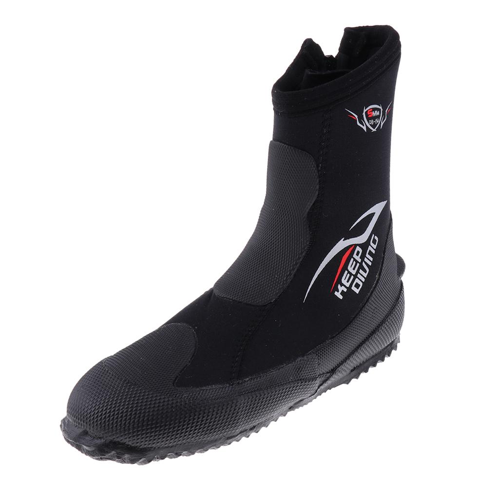Unisex 5mm Premium Neoprene Hi Top Wetsuits Zipper Boot Diving Boots Water Sports Snorkeling Booties Shoes