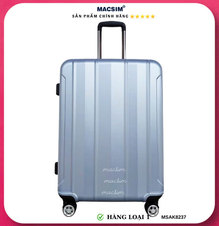 Vali cao cấp Macsim Aksen hàng loại 1 MSAK8237 cỡ 28 inch màu bạc
