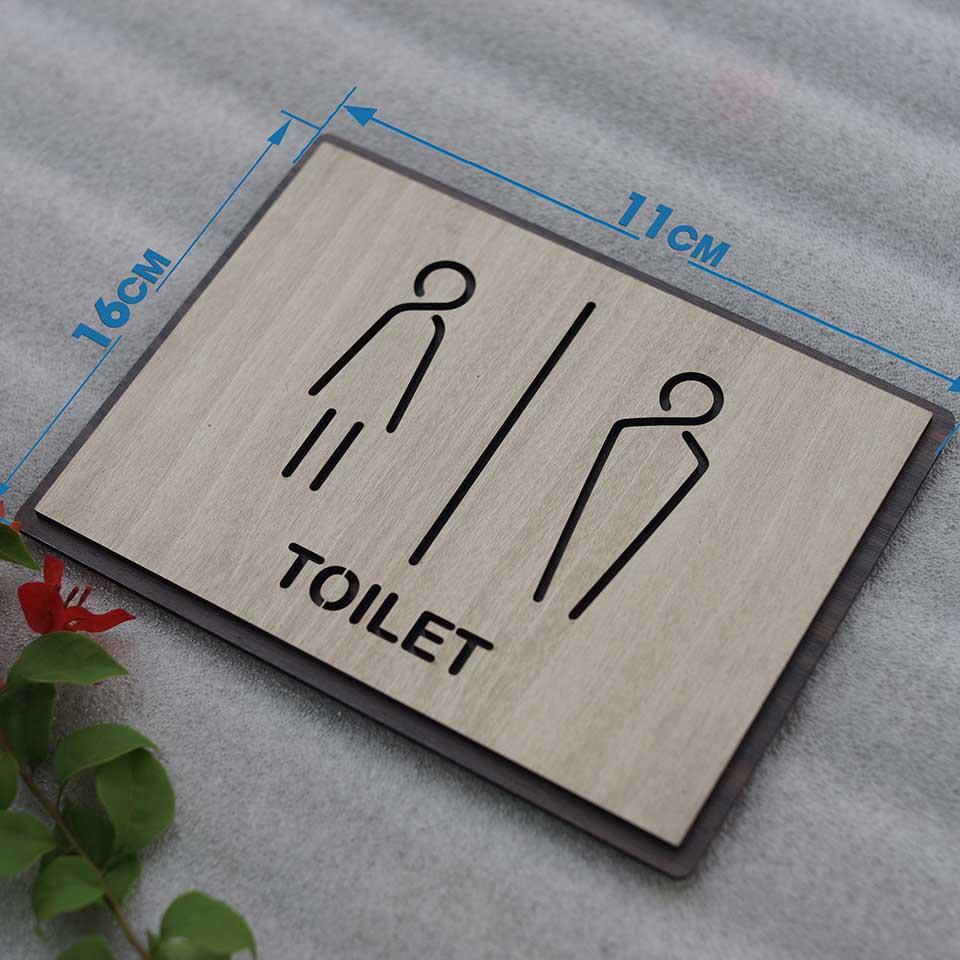 Biển báo nhà vệ sinh toilet bằng Gỗ dán tường LEVU TL19