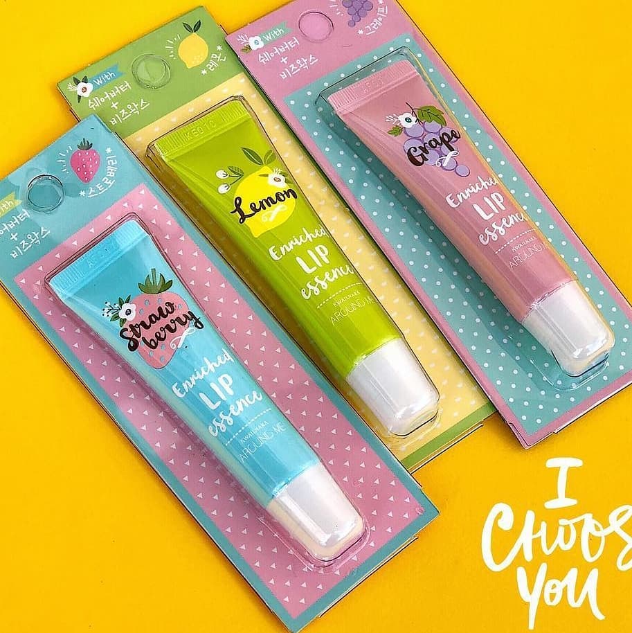 [Tặng móc khoá] Son dưỡng Around Me Lip Essence Hàn Quốc 8.7g (Hương dâu)