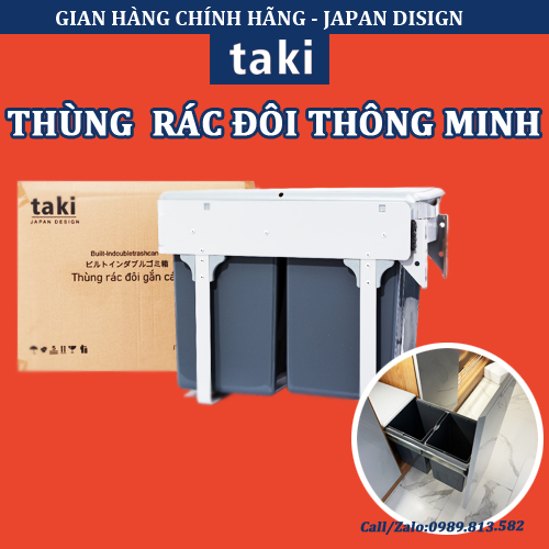 Thùng Rác Đôi Thông Minh Âm Tủ Bếp 2 Khoang Dung Tích 20L - Có Thợ Lắp