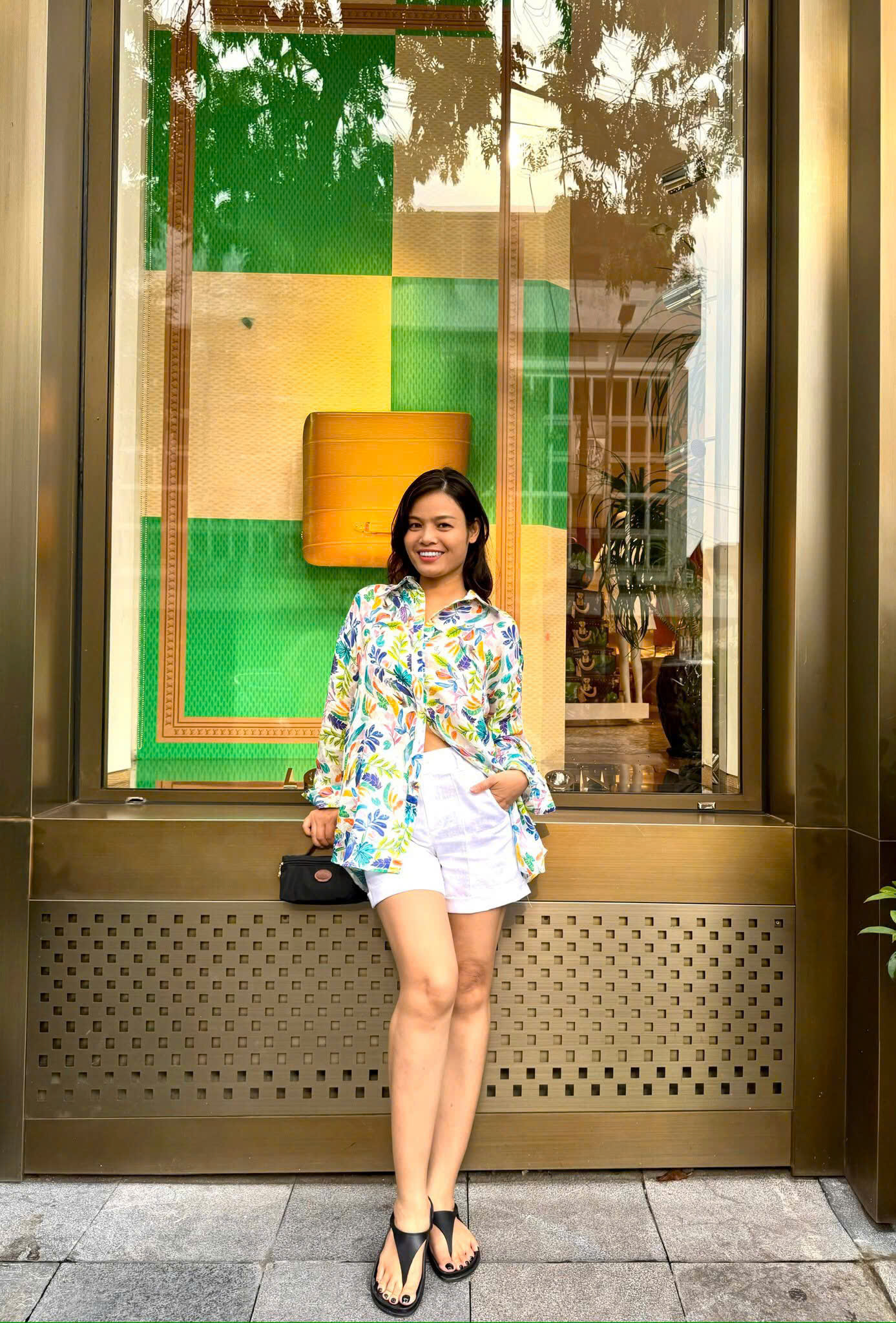 Áo Sơ Mi Oversized Linen Diệp Top175Floral thời trang thiết kế Hity