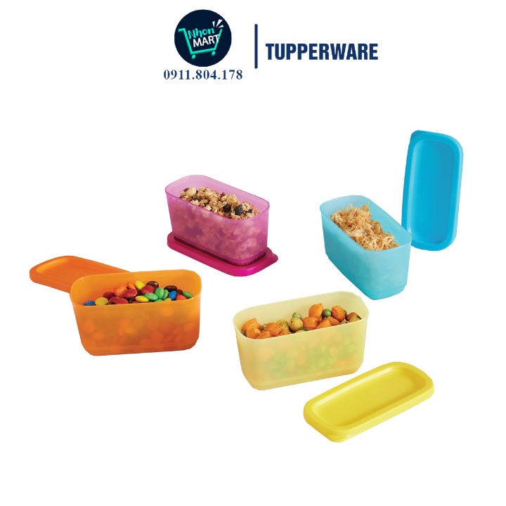 Bộ Hộp Bảo Quản Thực Phẩm Mini Rectangular 250ml - 4 Hộp