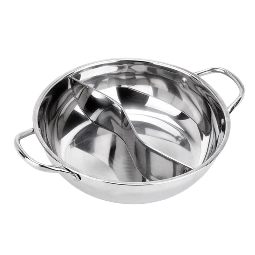 Stainless Hot Pot 2 Taste Double Ear Household Kitchen Cookware 28cm